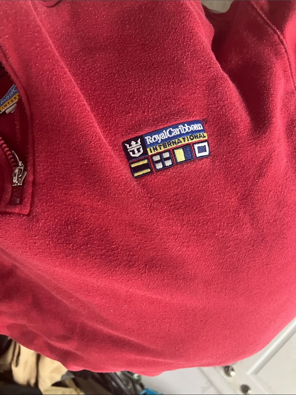 Royal Caribbean Red Fleece Pullover with Embroidered Logo